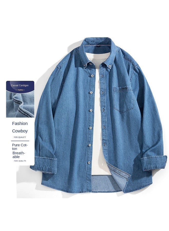 Fapai Spring And Autumn Men's Single-wear Denim Jacket Men's Casual Versatile Denim Shirt Men - Image 1